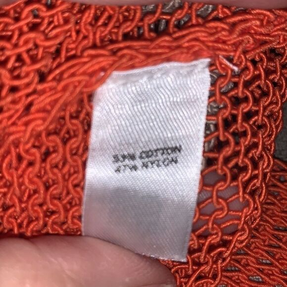 Trouve Orange Tan Mesh Crochet Dopamine Tunic Sweater Size XS - Picture 6 of 9